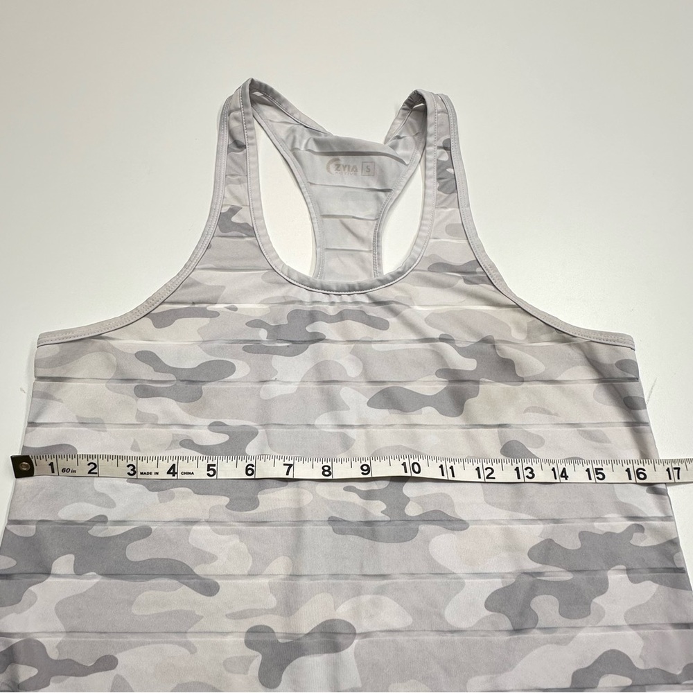 Zyia Active Havana White Gray Camo Stripe Racerback Tank Top Lightweight Small - Picture 5 of 6